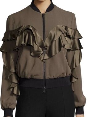 cinq a sept leia olive bomber jacket size S $525